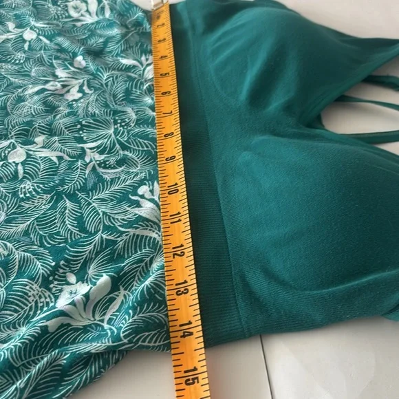 Green Sleeveless V-Neck jerseys knit comfort midi Sundress vacation tropical - Picture 10 of 14